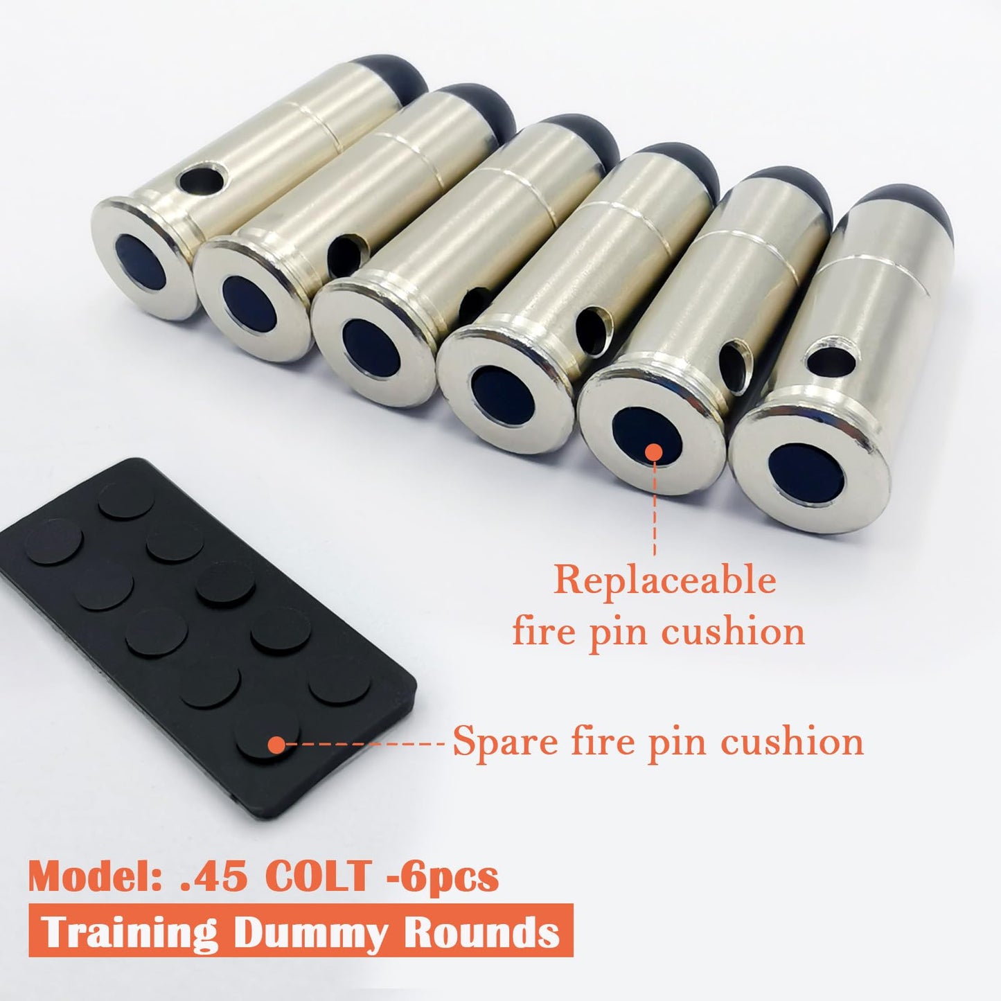 Bayattoo .45 Colt Safety Practice Rounds Action Trainer Dummy Round Dry Fire Training Snap Cap (6pk)