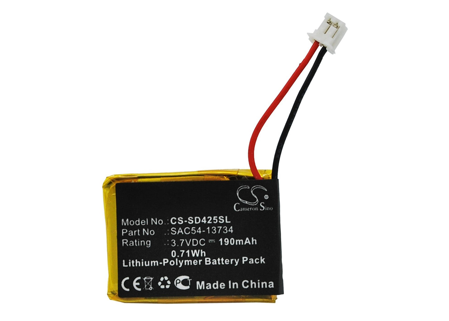 Replacement Battery for Sportdog WetlandHunter SD-425Camo Trans FieldTrainer 425S FT-125W transmitter Remote Transmitter SDT00-13857 FT-125W SD-425 FieldTrainer SD-425 Transmitte SAC54-13734 (190mAh)