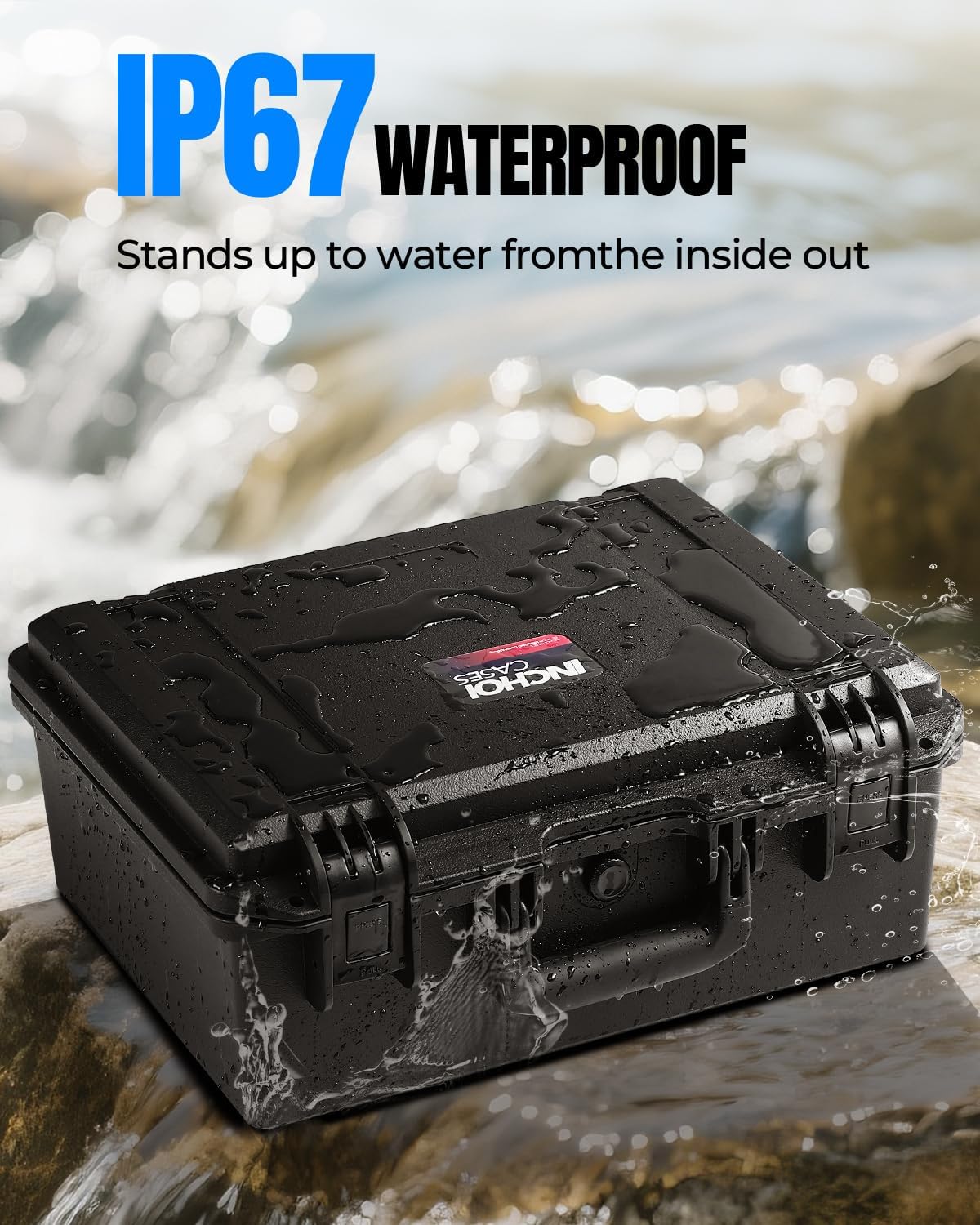 Gun Case for 3/5/8 Handguns - Hard Shell Pistol Carrying Case, IP67 Waterproof, TSA Approved Lockholes | Fits Glock, Beretta, S&W, Sig Sauer