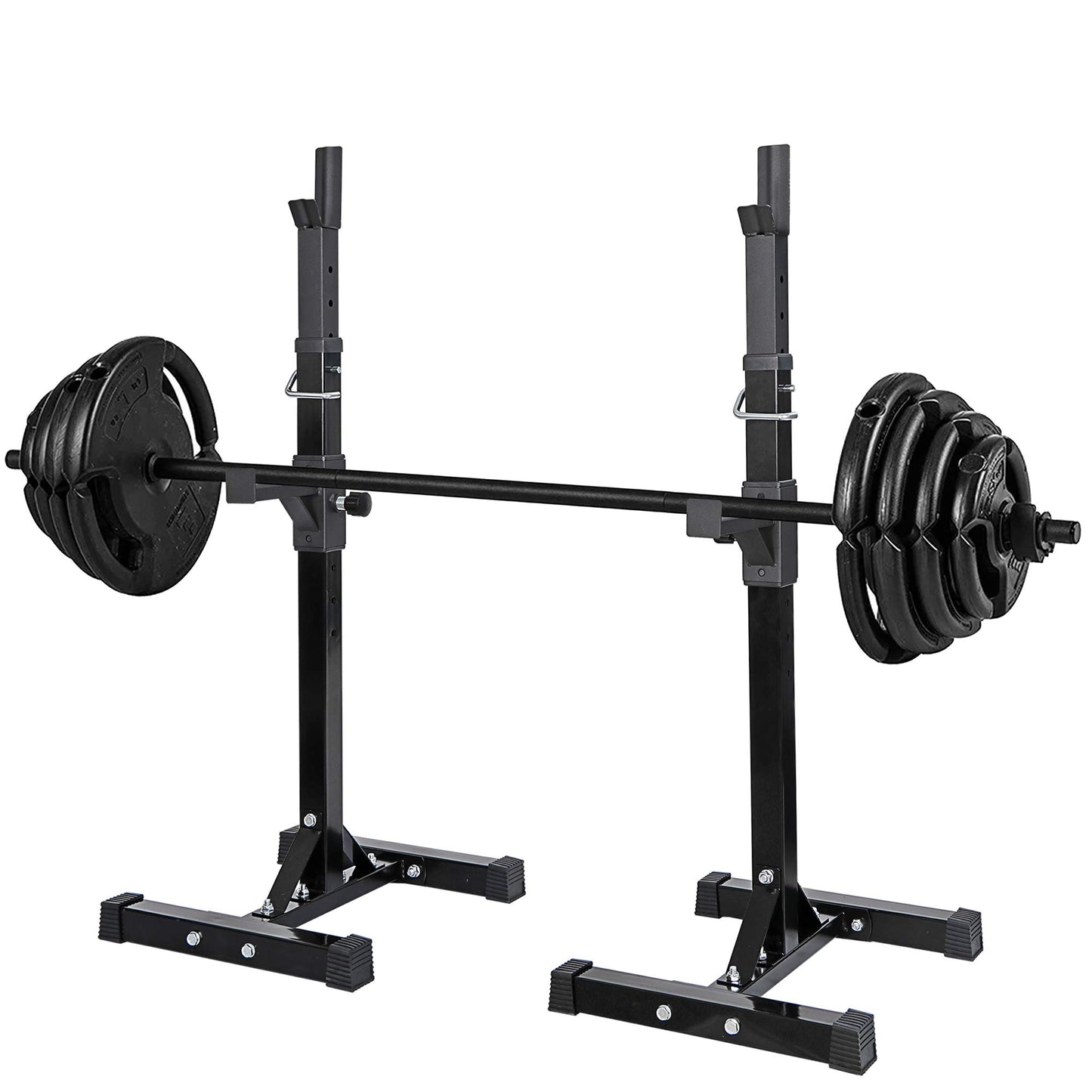 ANT MARCH Pair of Adjustable Height 40"-66" Portable Dumbbell Racks Sturdy Steel Squat Rack Barbell Free Bench Press Stands Home Gym Load 550Lbs Dipping Station