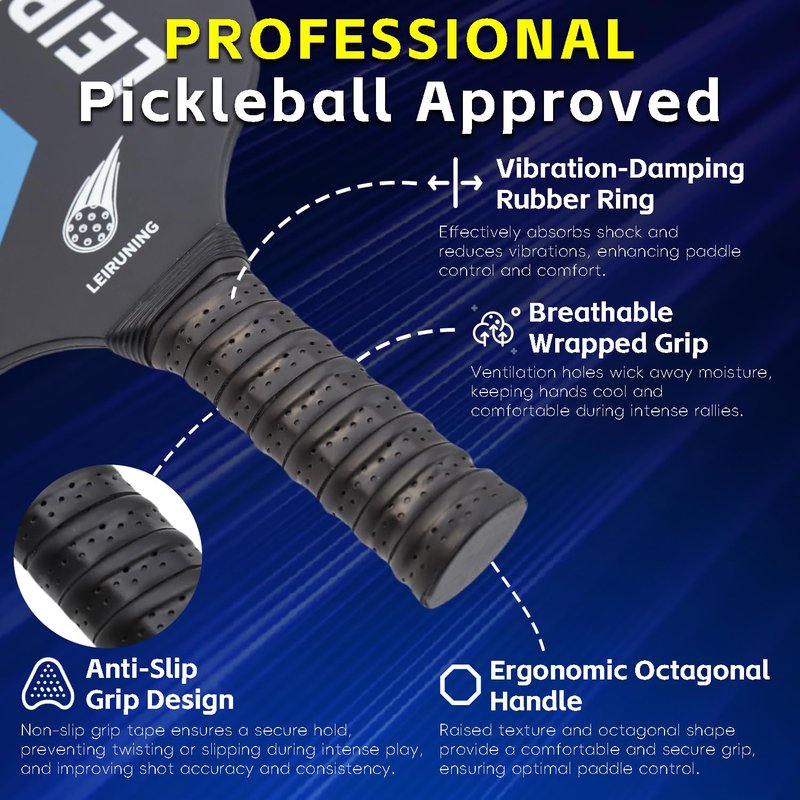 LEIRUNING Pickleball Paddles | Ultra-Durable ABS Composite | Ideal Starter Kit for New Players & Recreational Play