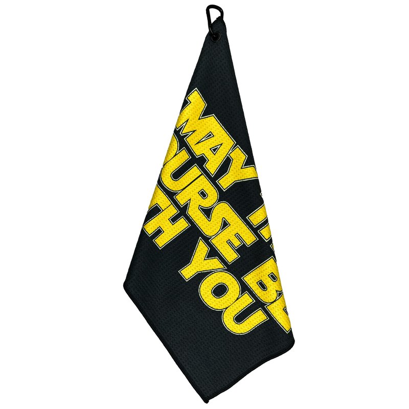 May The Course Be with You Golf Towel - Golf Accessories for Men - Golf Gifts for Men - Printed Funny Golf Towel