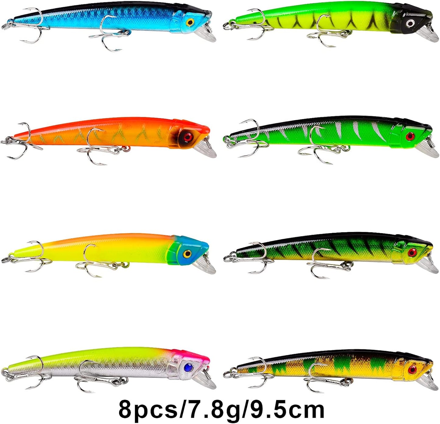Bass Fishing Lures Kit - Topwater Hard Baits & Crankbaits for Freshwater & Saltwater | 12-Piece Set