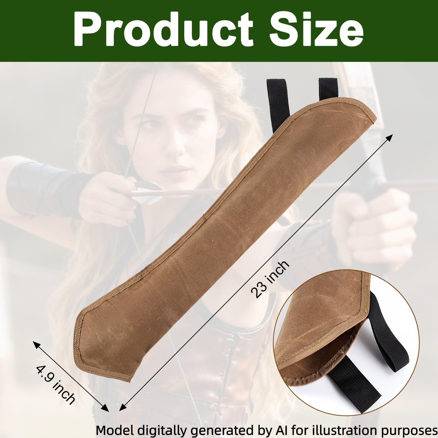 BSLGCTX Archery Recurve Bow Case, Soft Archery Bag, Elastic Recurve Bow and Longbow Storage Bags,Waxed Canvas Quiver Costume, Handmade Archer Accessories for Training and Competitions.