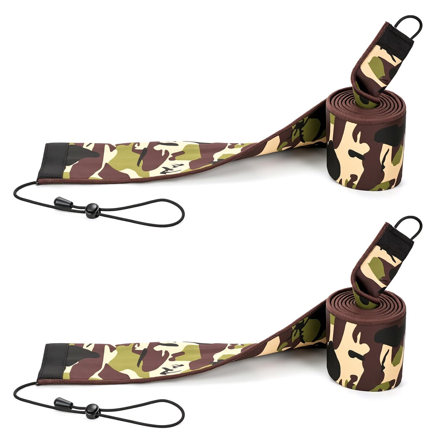 YEBOBI Neoprene Fishing Rod Sleeve Rod Socks for Casting, Trolling, Spinning Rod, Rod Cover Fishing Pole Protective Case for Storage and Travel (2, Green camo, 69")