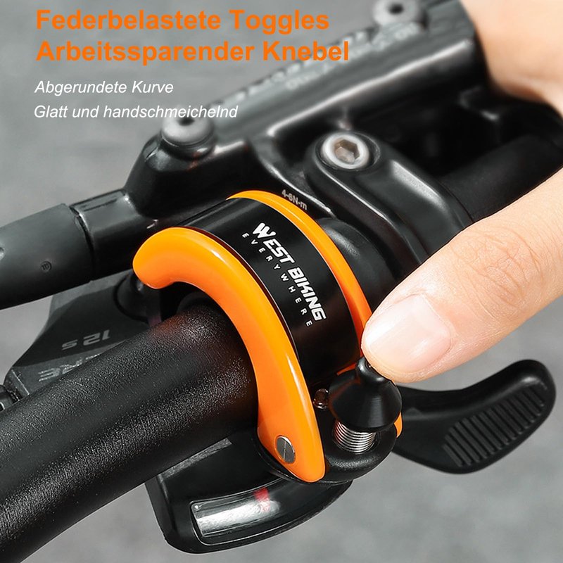 Bicycle Bell Clear Loud 100 dB MTB Bell Bicycle for Adult Road Mountain Bike Handlebar- 22.2 mm/0.78 Inch(Yellow)