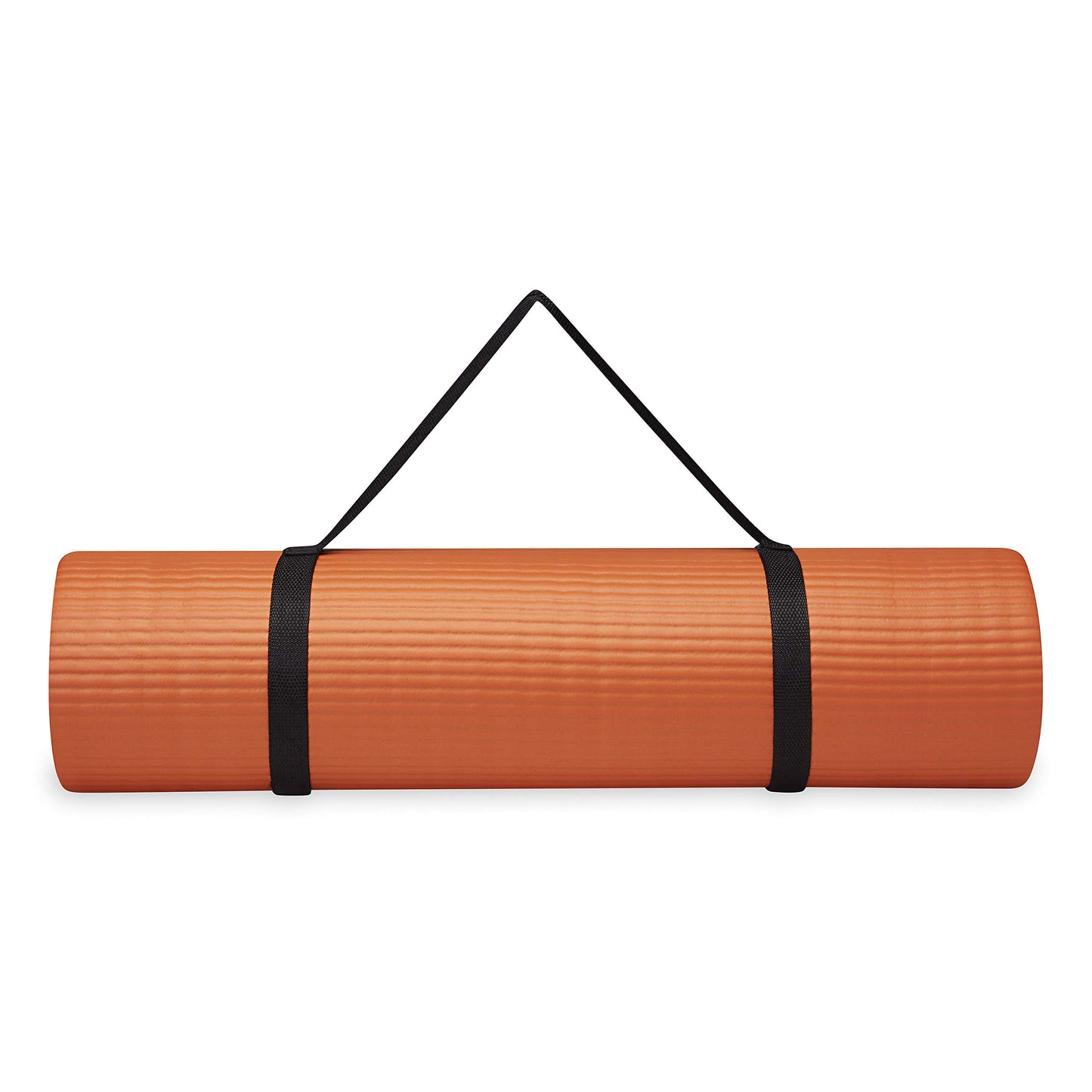 Gaiam Essentials Thick Yoga Mat Fitness & Exercise Mat with Easy-Cinch Carrier Strap, Orange, 72""L X 24""W X 2/5 Inch Thick-10mm