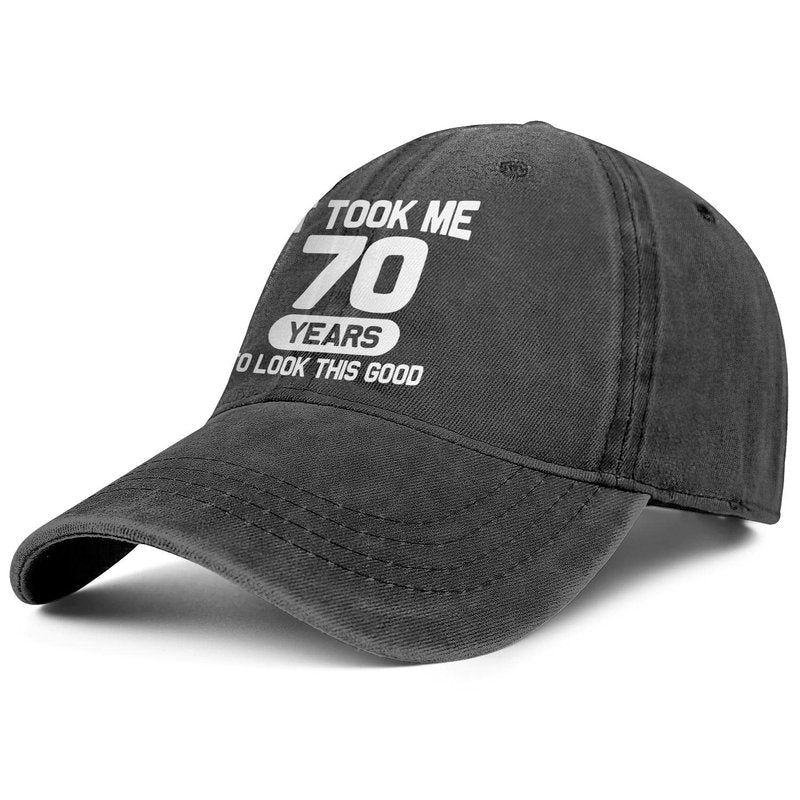 Traqueu 70th Birthday Gifts for Men Women 70 Year Old Birthday Gifts Ideas Decorations It Took Me 70 Years to Look This Good Hat Washed Cotton Hat