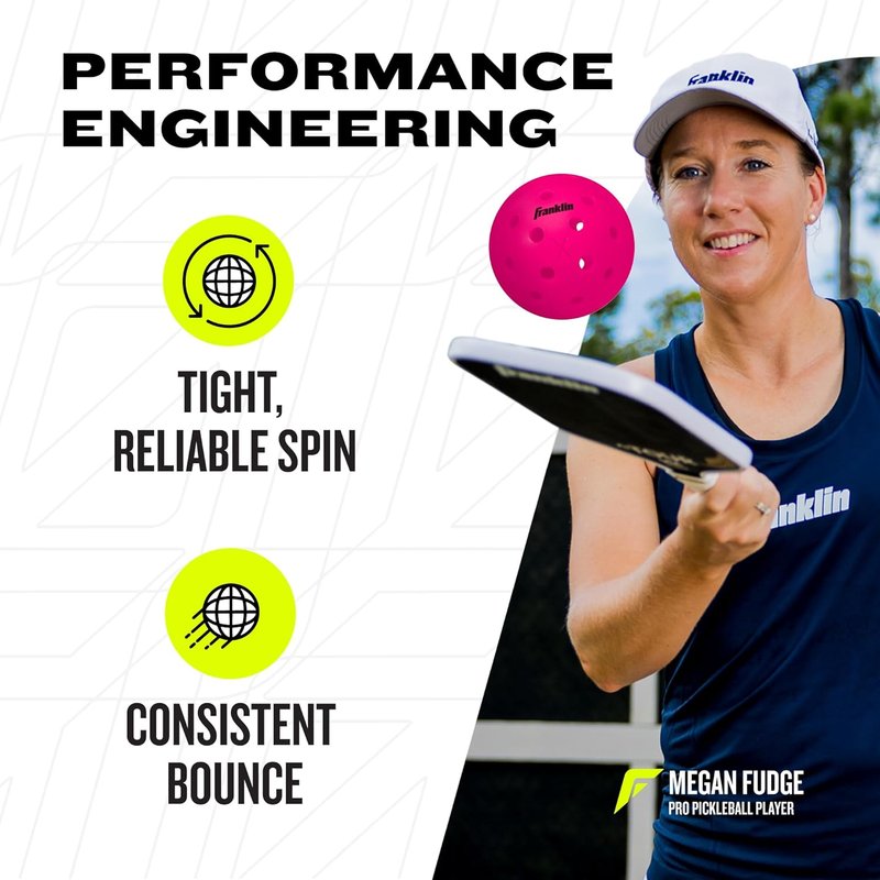 Franklin Sports X-40 Outdoor Pickleballs - Official USA Pickleball Regulation Size | Durable & High-Performance