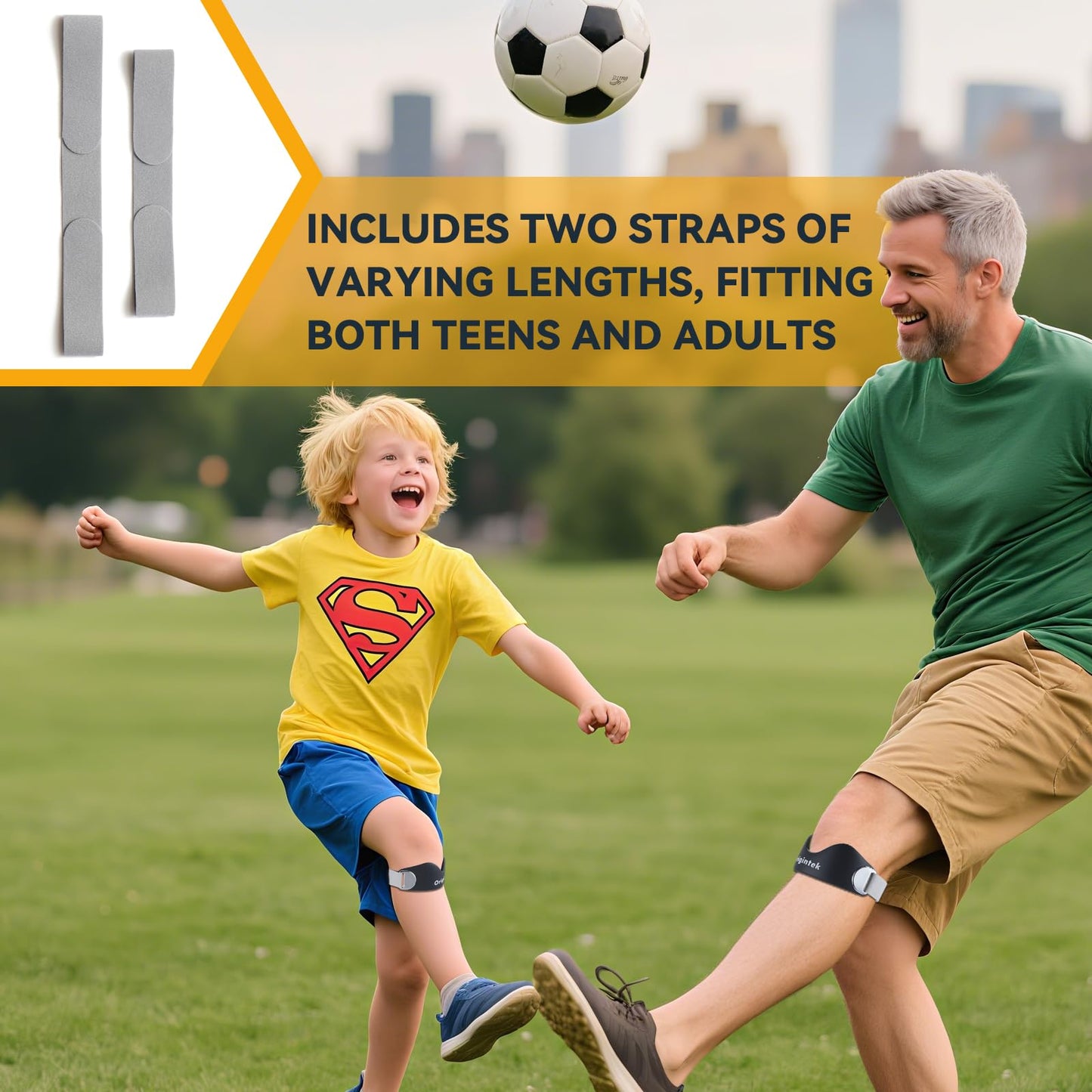 Patellar Tendon Support Strap, Adjustable Non-Slip Patella Band Knee Brace Stabilizer for Jumpers Knee, Tendonitis, Running, Basketball, Volleyball, Squats, Two Straps for Adults Teens, 1 Pack