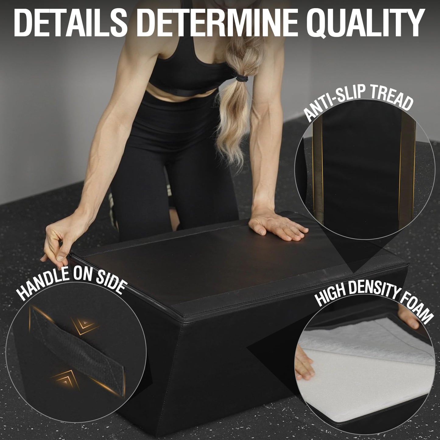 Mikolo Hip Thrust Bench, Hip Thrust Machine for Home Glute Training, Multifunctional Hip Thrust Box with Non-Slip Base, Glute Workout Equipment, 700LB Capacity, Core & Ab Exercises (Large)