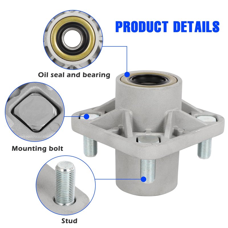 FAHKNS Aluminum Golf Cart Front Wheel Hub Assembly, Compatible with Club Car DS 1974-2003 Gas and Electric Golf Carts, Replace OEM# 1011892(2 Pack).
