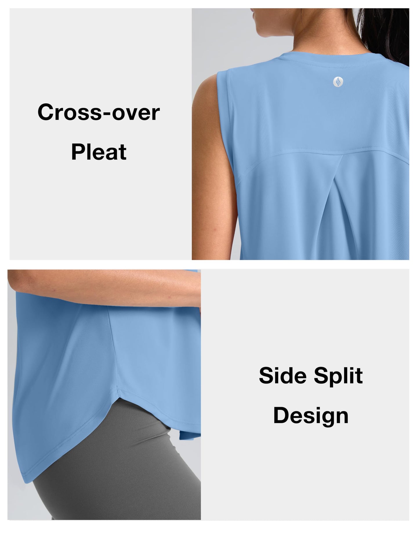 SANTINY Womens Workout Tank Top Lightweight Athletic Gym Yoga Running Shirt