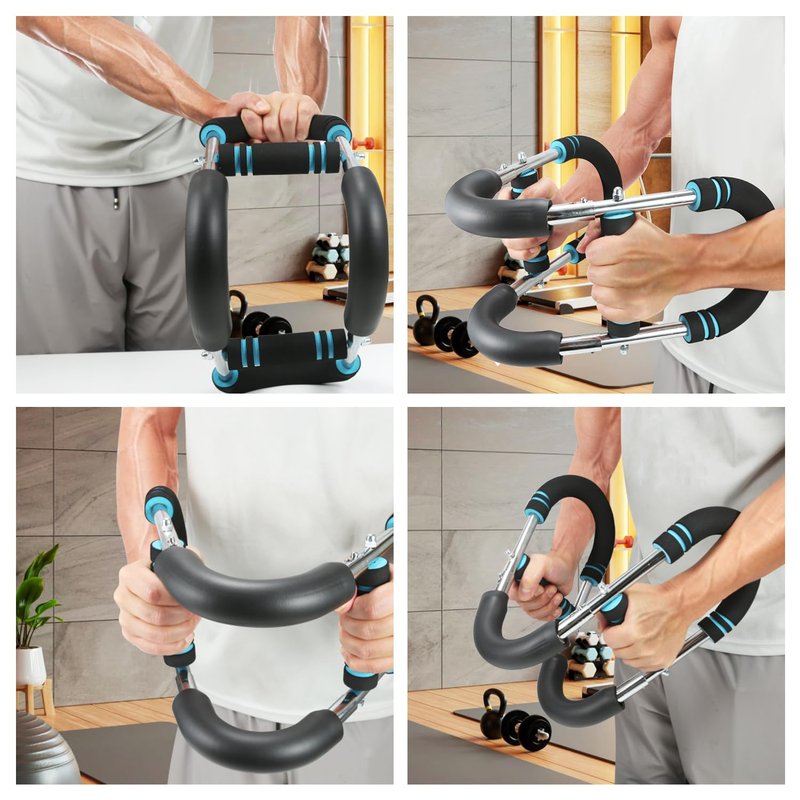 Twister Arm Trainer - Adjustable 60-100lbs Resistance Arm & Chest Workout Equipment for Home Gym Fitness , Arm Strengthener for Men, Power Twister Bar for Biceps, Forearm & Shoulder Training
