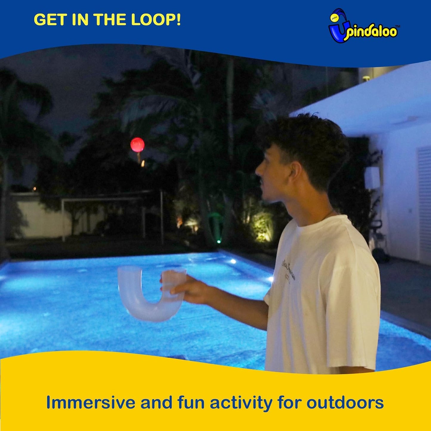 Pindaloo Original LED Light Neon Skill Game - Develop Motor Skills | 2 Balls Included, Indoor & Outdoor Fun