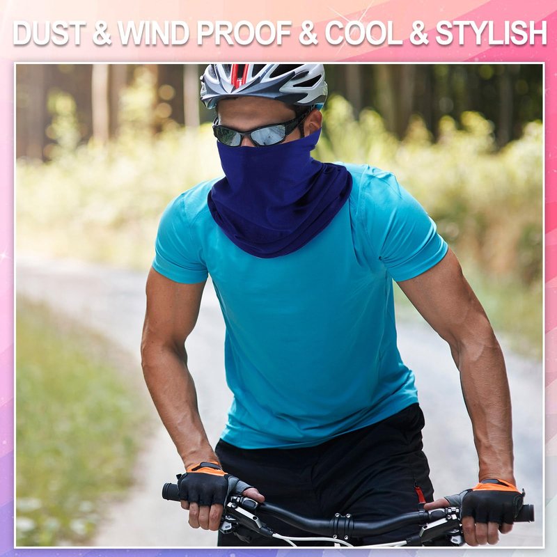 Didaey 60 Pcs Neck Gaiter Bulk for Men Women Balaclava Face Mask Coverings Seamless Headwear Bandana UV Protection Neck Scarf(Solid Pattern)