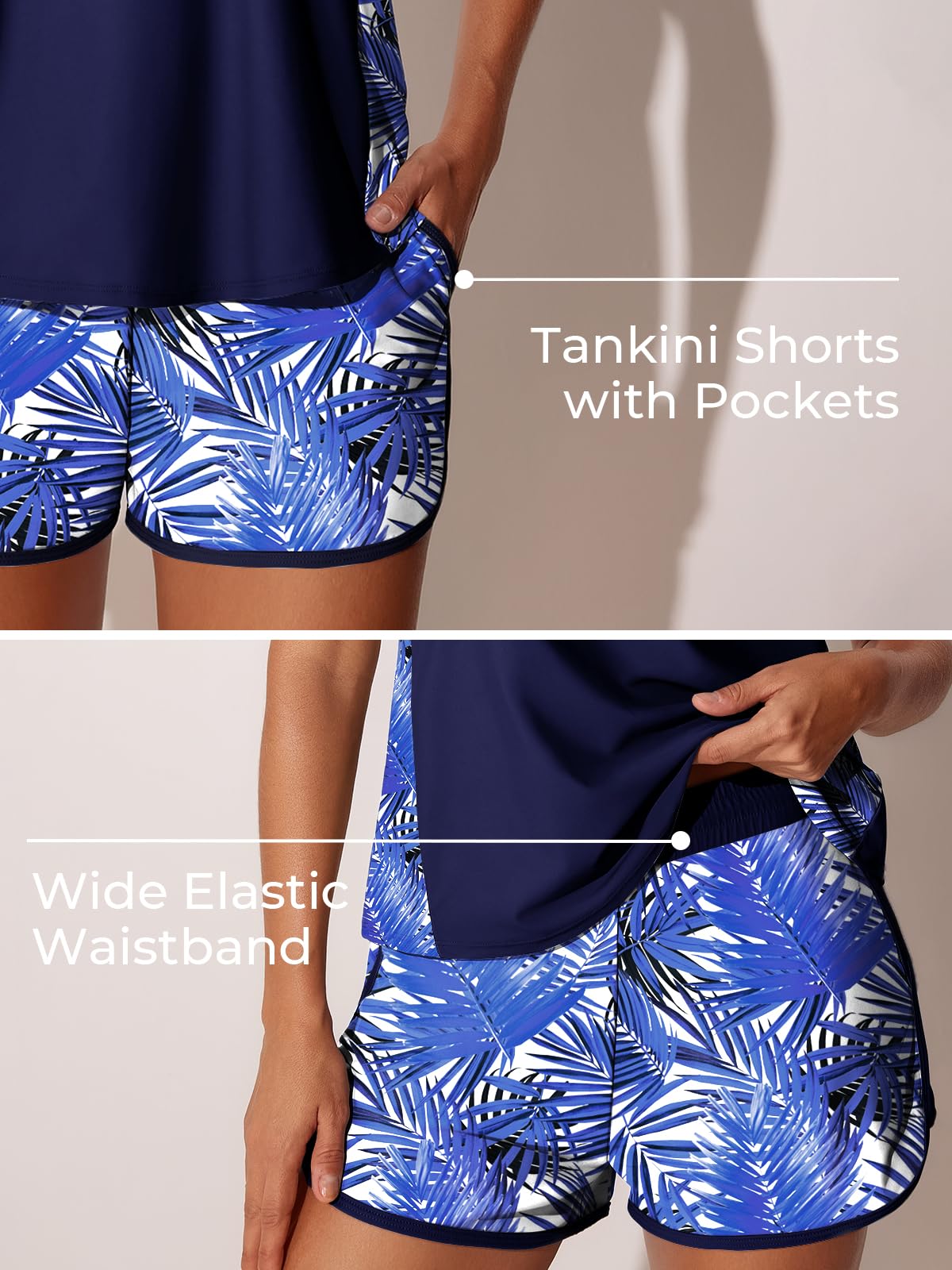 Summer Mae Blouson Tankini Swimsuits for Women Tummy Control Bathing Suits