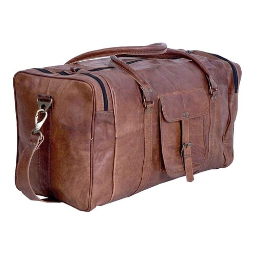 21 Inch Vintage Leather Duffel Travel Gym Sports Overnight Weekend Duffle Bags for men and women