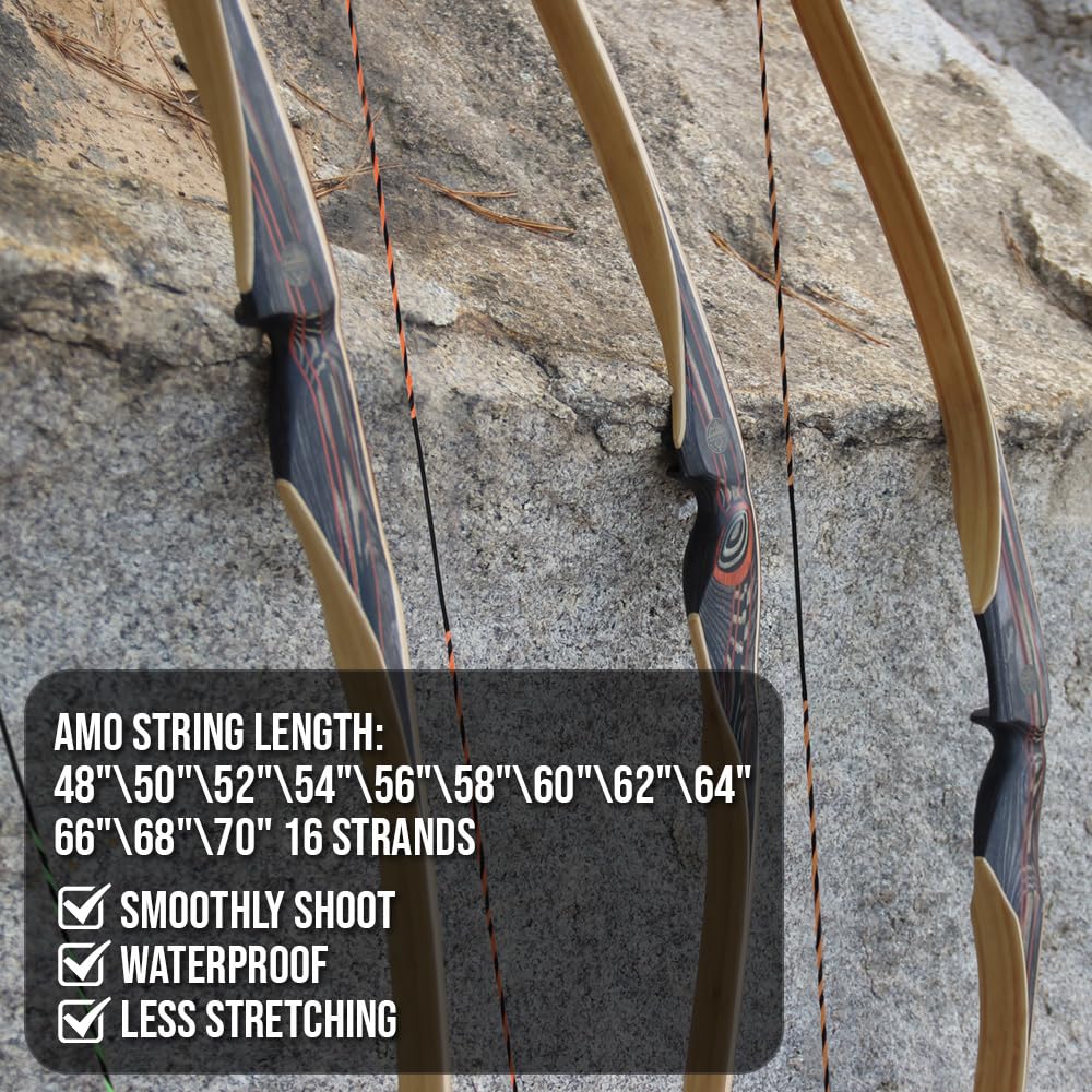 DEERACE D97 Flemish Fast Flight Bow String Replacement Bowstring for Traditional Longbow Recurve Bow (AMO 50" (Bow Length), Green)