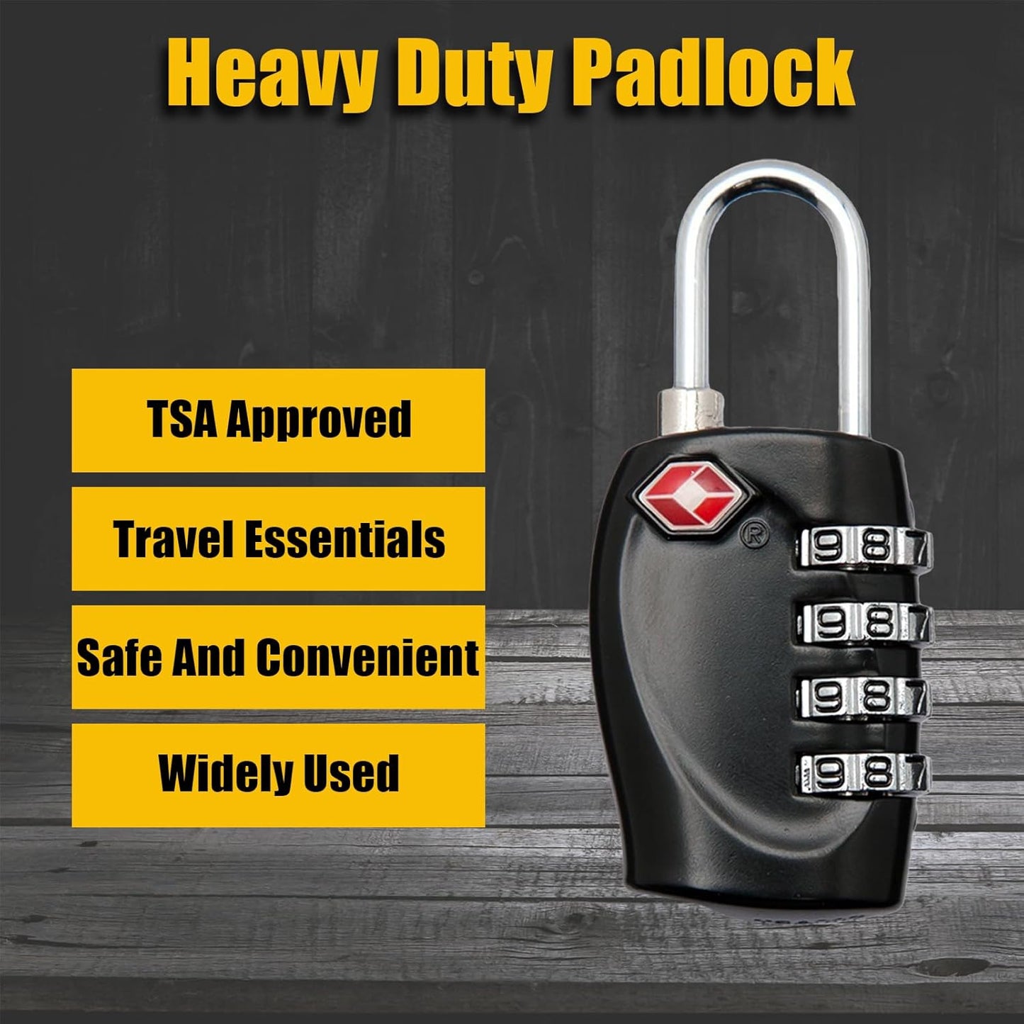 TSA Approved Gun Case Locks - 4 Digit Combo Padlocks for Pistol & Revolver | 2 Pack