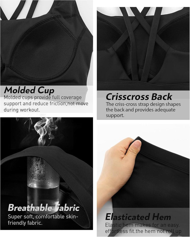 High Support Sports Bras for Women - Molded Cup High Impact Workout & Yoga Bra | Comfortable Fit