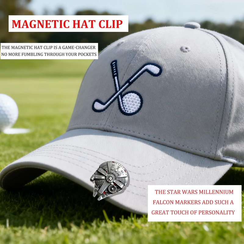 WIGERLON Golf Divot Tool and Ball Marker Set,Divot Repair Tool with Ball Marker(1pcs Divot Tool,2 Set Golf Hat Clip with Enamel Magnetic Ball Marker)