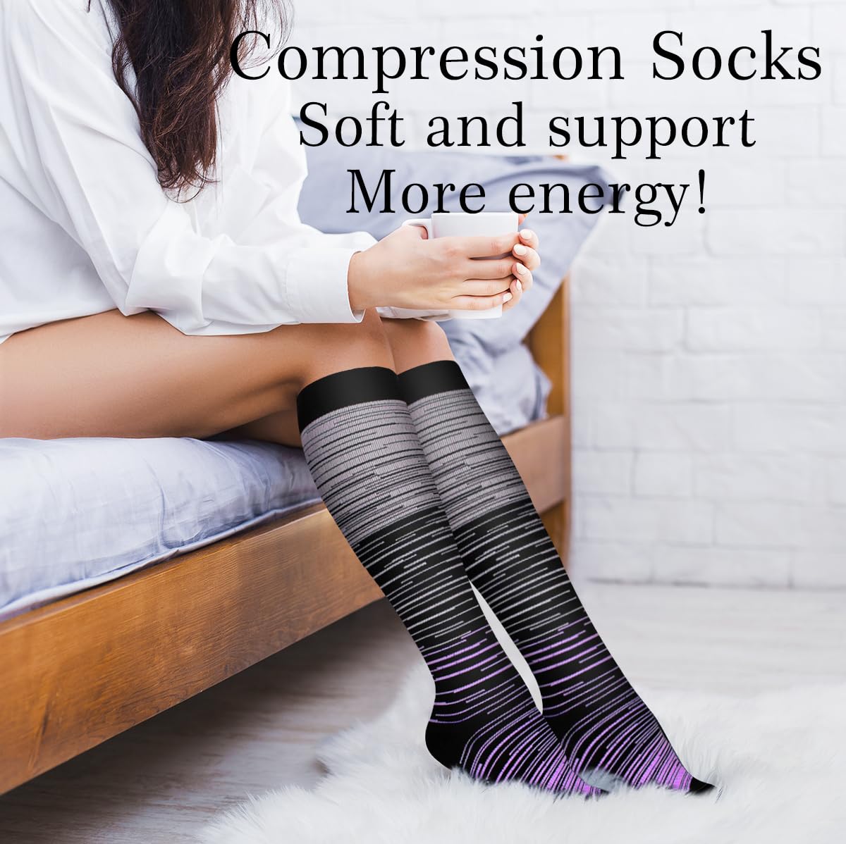 COOLOVER Copper Compression Socks for Women and Men(6 Pairs)-Best Support for Running, Athletic, Travel