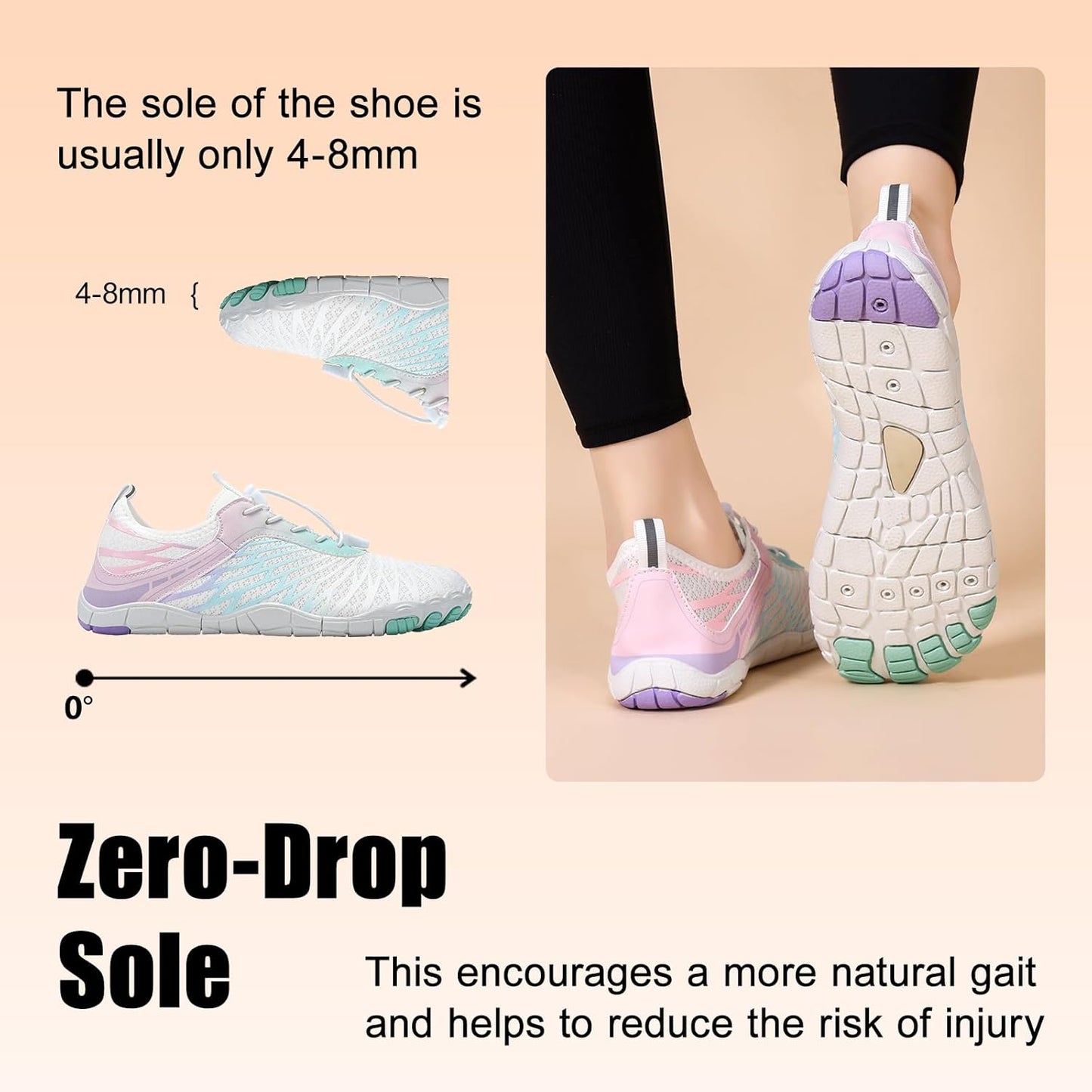 Barefoot Hike Shoes for Men & Women - Breathable Non-Slip Athletic Footwear | Wide Toe Water Shoes for Walking, Running & Swimming