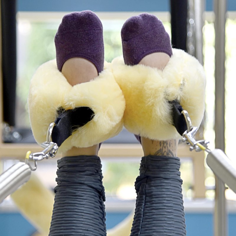 Sheepskin Ranch Sofsheep Sheepskin Pilates Fuzzies, Real Wool Strap Covers for Reformer & Cadillac Machines, Fitness Strap Cushion for Yoga & D-Ring Resistance Bands, Hypoallergenic, Washable, Pair