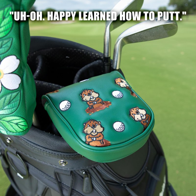 Golf Mallet Putter Cover for DF3 Center Shafted Putter Head Cover Mallet Putter Headcover Magnetic Synthetic Leather Mallet Putter Cover Club Protective Case for Men (Tropical Flowers)
