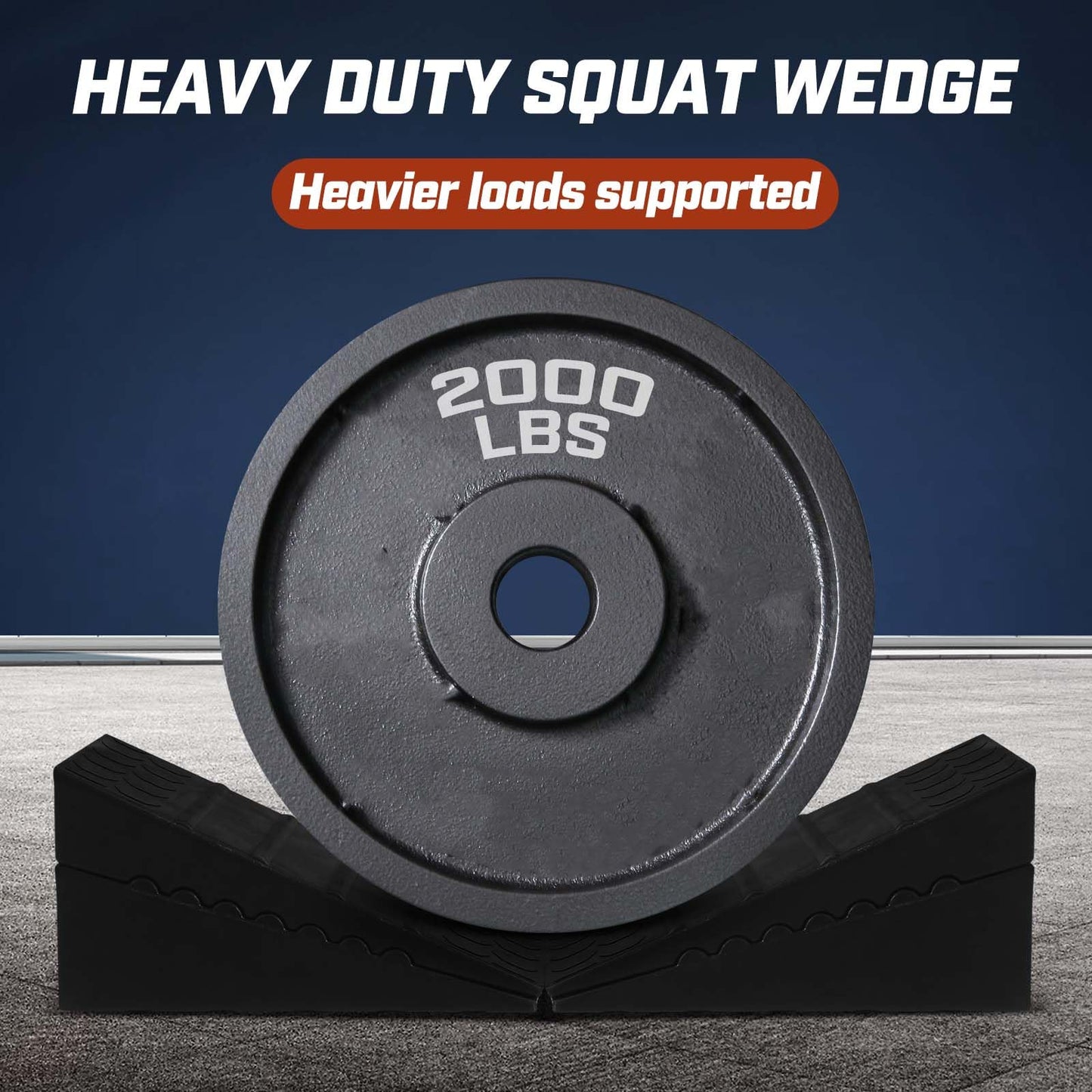 AKA Adjustable Squat Wedge Rubber Block 2-Set (4-Pcs), Non-Slip Wedge , Heavy Duty Professional Squat Wedges / Slant Board for Weightlifting and Fitness