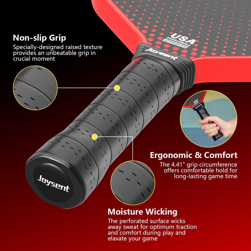 Joysent Pickleball Paddles Set, USAPA Approved T700 Carbon Fiber Pickleball Set with Beginner Pickleball Paddle, 16mm Core Power Pickleball Racket for Men Women Adults, Halo X5