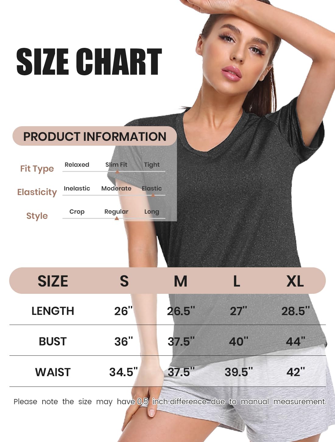 Cosy Pyro Women's Short Sleeve V-Neck Athletic T-Shirt Exercise Yoga Tees Dry Fit Gym Shirts Moisture Wicking Workout Tops Pack of 5 Black1/Black/Gray/Navy/Wine M