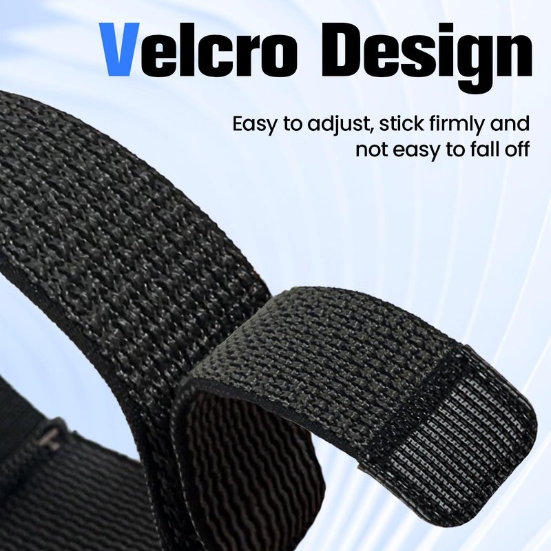 Yeahxing Band for Amazfit Helio Strap - Adjustable Nylon Bicep/Arm/Ankle 38cm Replacement Bands for Fitness Tracker, Secure Hook & Loop Design, Comfortable for Workout, Running, Yoga