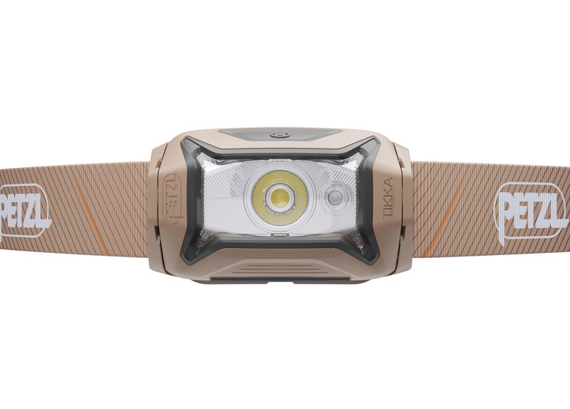 PETZL Tikka CORE Headlamp - Rechargeable, Compact 450 Lumen Light with Red Lighting, for Hiking, Climbing, and Camping - Brown