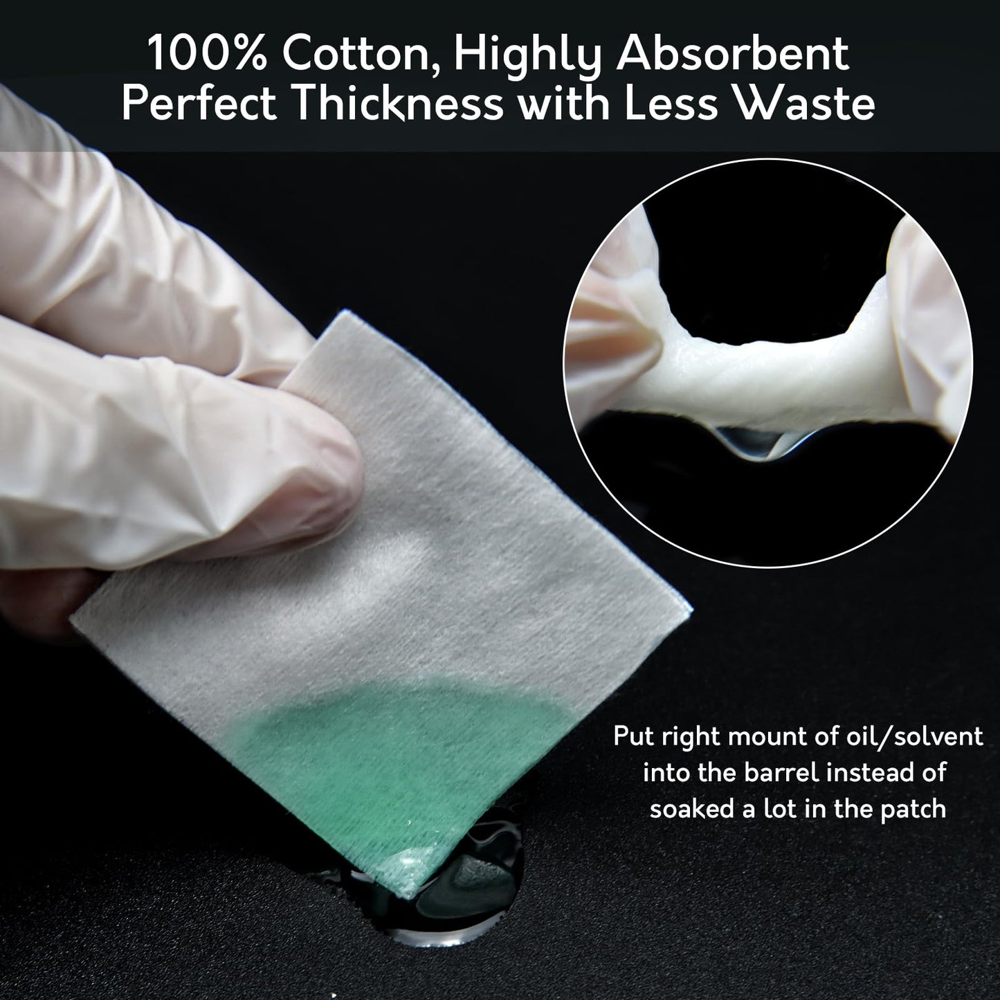 1800 PCS Gun Cleaning Patches - Highly Absorbent, Lint Free Gun Patches, 2"x2" Cleaning Cloths Fit for Most Caliber .30 Cal/ 9mm