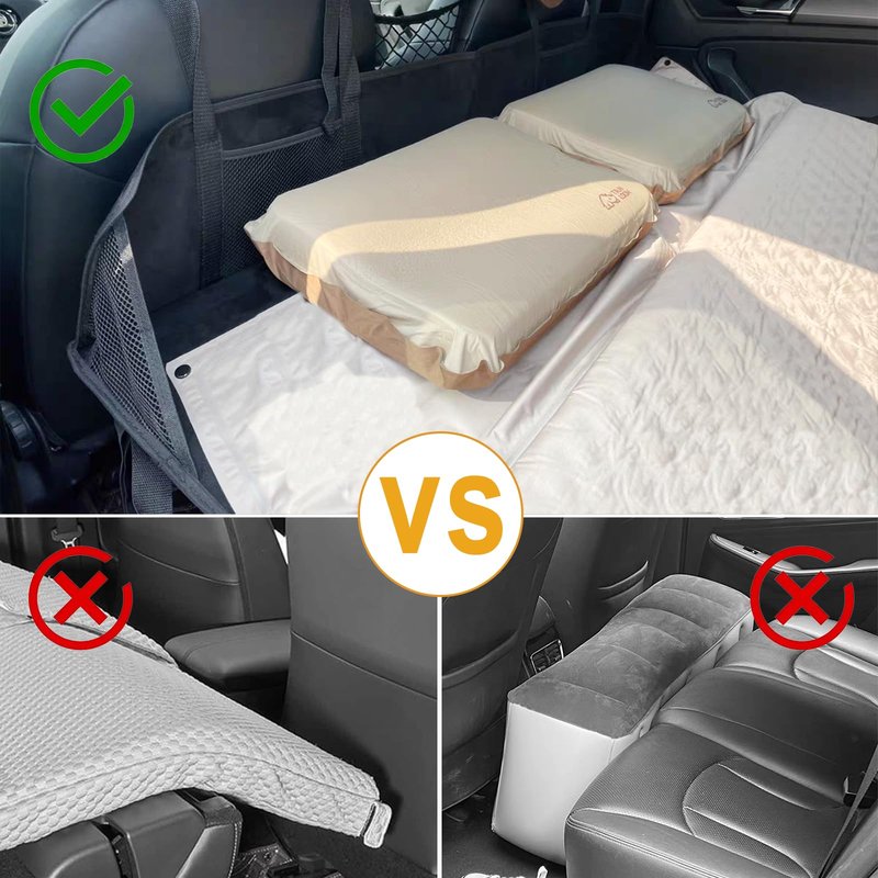 Colefunmit Car Rear Seat Mattress Extension Plate, Portable Mattress for Sleeping, Foldable Back Seat Extender, Increase Travel Trunk Space and Car Bed Camping Space for Car, SUV, Model Y/3 (Black)