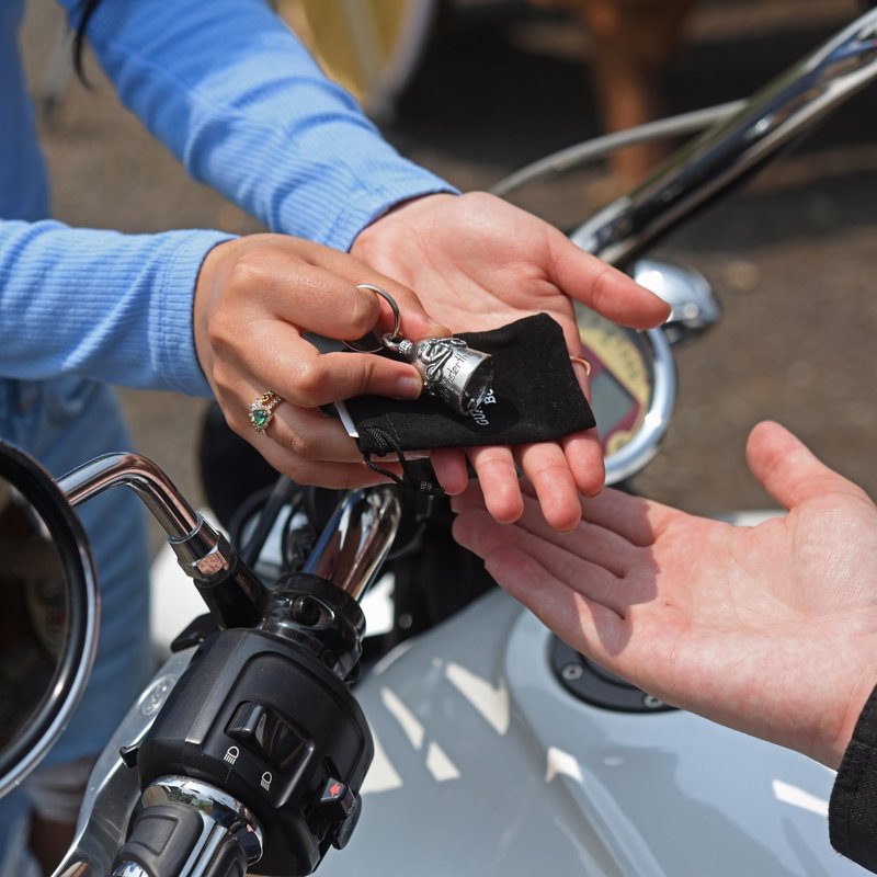 Guardian Bell "Handful Good Luck Bells w/Keyring & Black Velvet Gift Bag | Motorcycle Bell | Good Luck Gift to Friends/Family | Lead-Free Pewter Bike Bell | Made in The USA