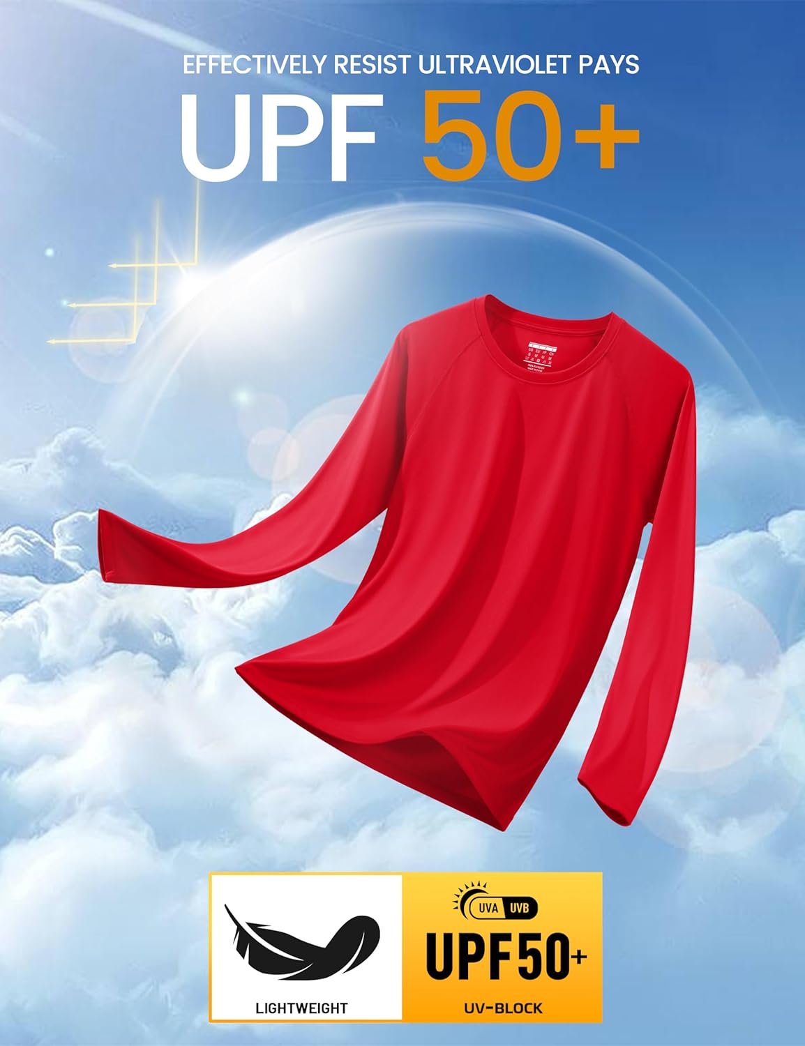 Men's Long Sleeve Athletic Shirts - UPF 50+ UV Sun Protection for Hiking & Running | Rash Guard