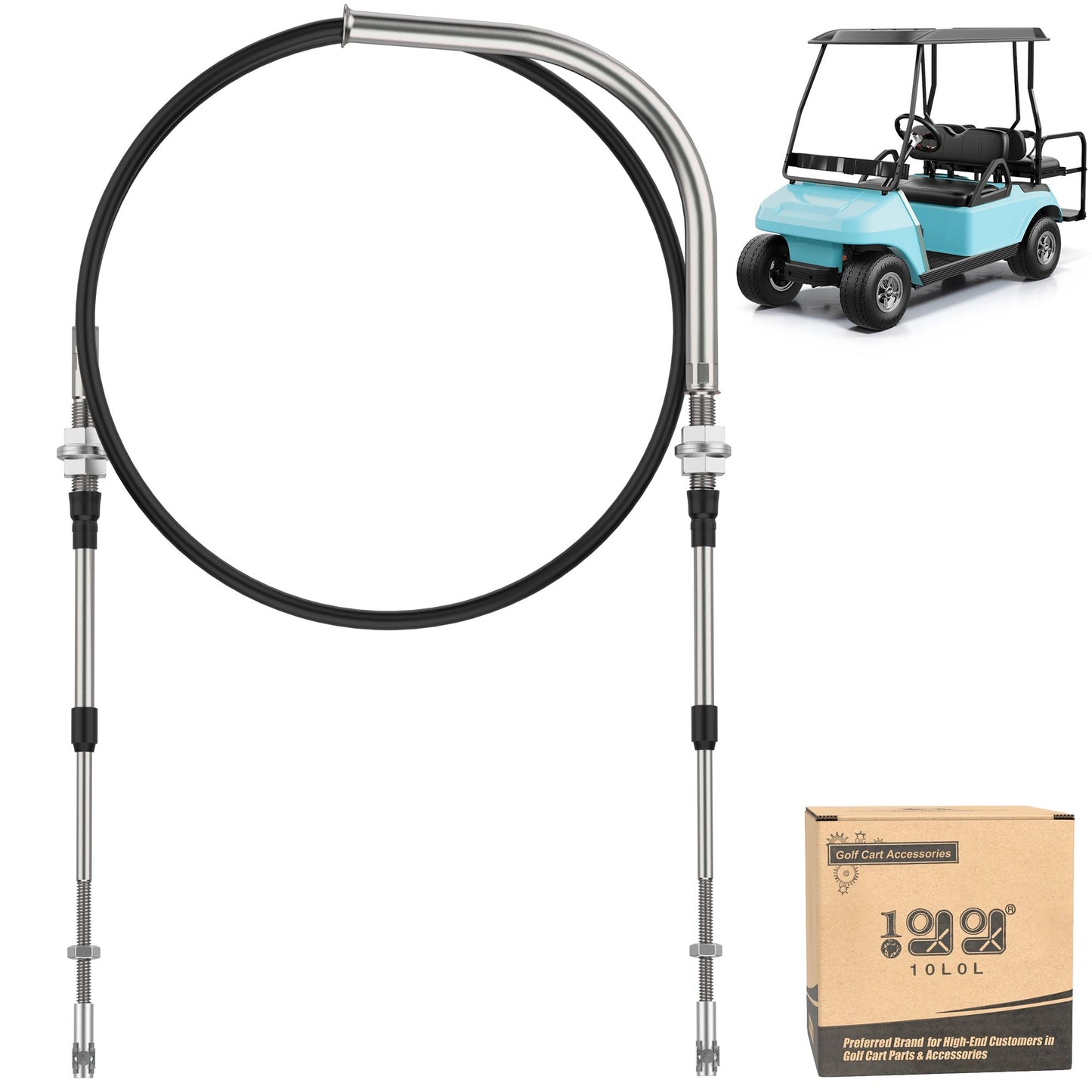 10L0L 68.5" Golf Cart Transmission Shift Forward Reverse Cable for Club Car DS 1998-Up Gas Golf Cart, Replace OEM 103379501 101951501 101951401