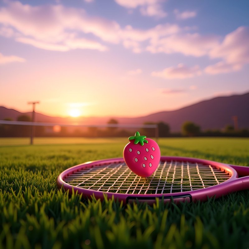 Myuiao Jinshining Pink Strawberry Tennis Racket Vibration Dampener Soft Silicon Racket Dampener Cartoon Shape Tennis Racquet Shock Absorbers Tennis Racket for Racquetball