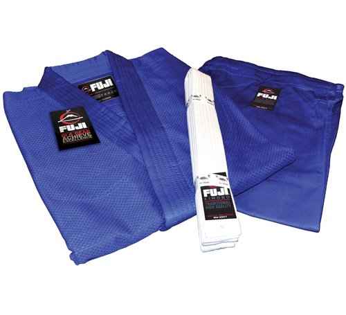 Fuji Single Weave Judo Gi Uniform - Kids & Adults Cotton Training Gi for Judo and Karate, Size 1, Blue