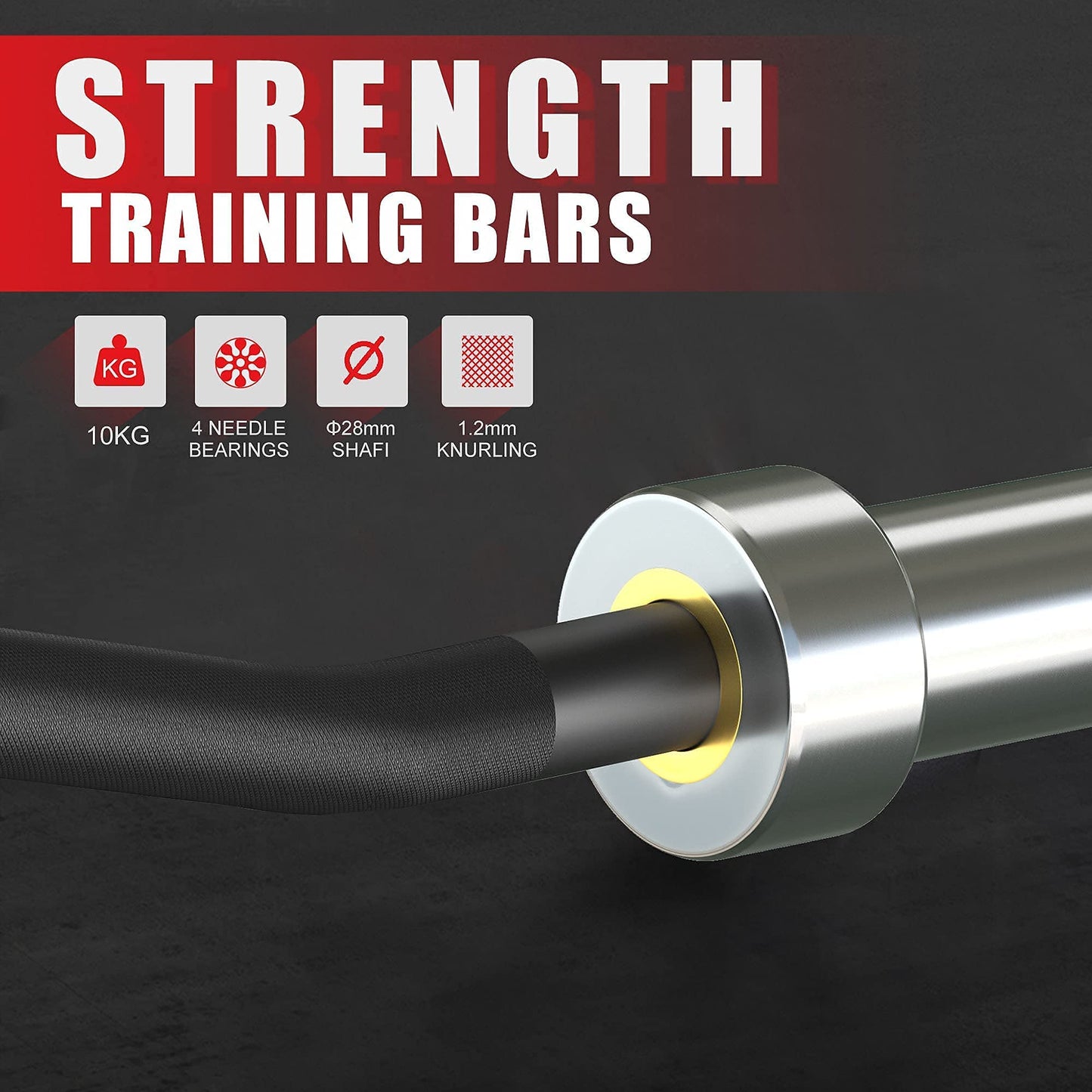 Olympic Barbell Curl Bar EZ Bar Strength Training Bar Threaded Chrome Barbell Bar for Weightlifting, Hip Thrusts, Squats and Lunges