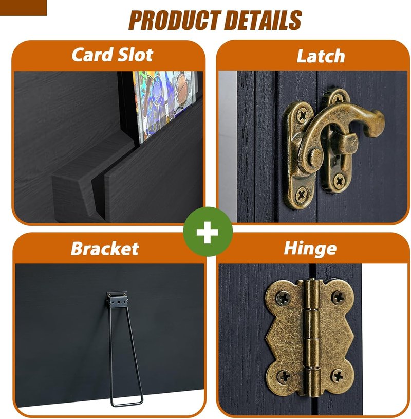 Card Display Cases for Graded Sports Cards - UV Protection, 6-Card Holder | Wall or Countertop Frame for Baseball, Basketball, Football
