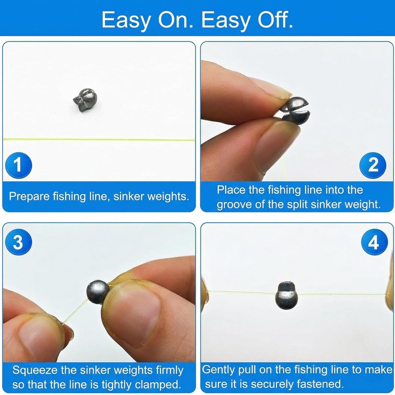 Premium Split Shot Fishing Weights - 200/350 Pcs Removable Leakproof Sinkers for Freshwater & Saltwater | 5/6 Sizes