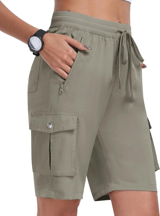 Women's Cargo Shorts - Quick Dry Lightweight Athletic Running & Hiking Shorts with Pockets | Summer Style