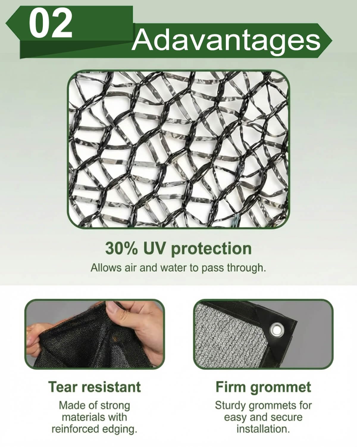 vensovo 30% Sunblock Shade Cloth Net Black Resistant - 8x20 Ft Garden Shade Mesh for Plant Cover, Greenhouse, Chicken Coop, Kennels, Tomatoes Plants