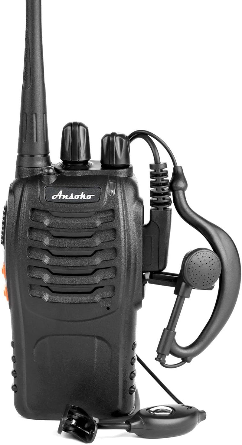 Rechargeable Walkie Talkies - Long Range Two-Way Radios | 16 Channels, Earpiece Included (2 Pack)