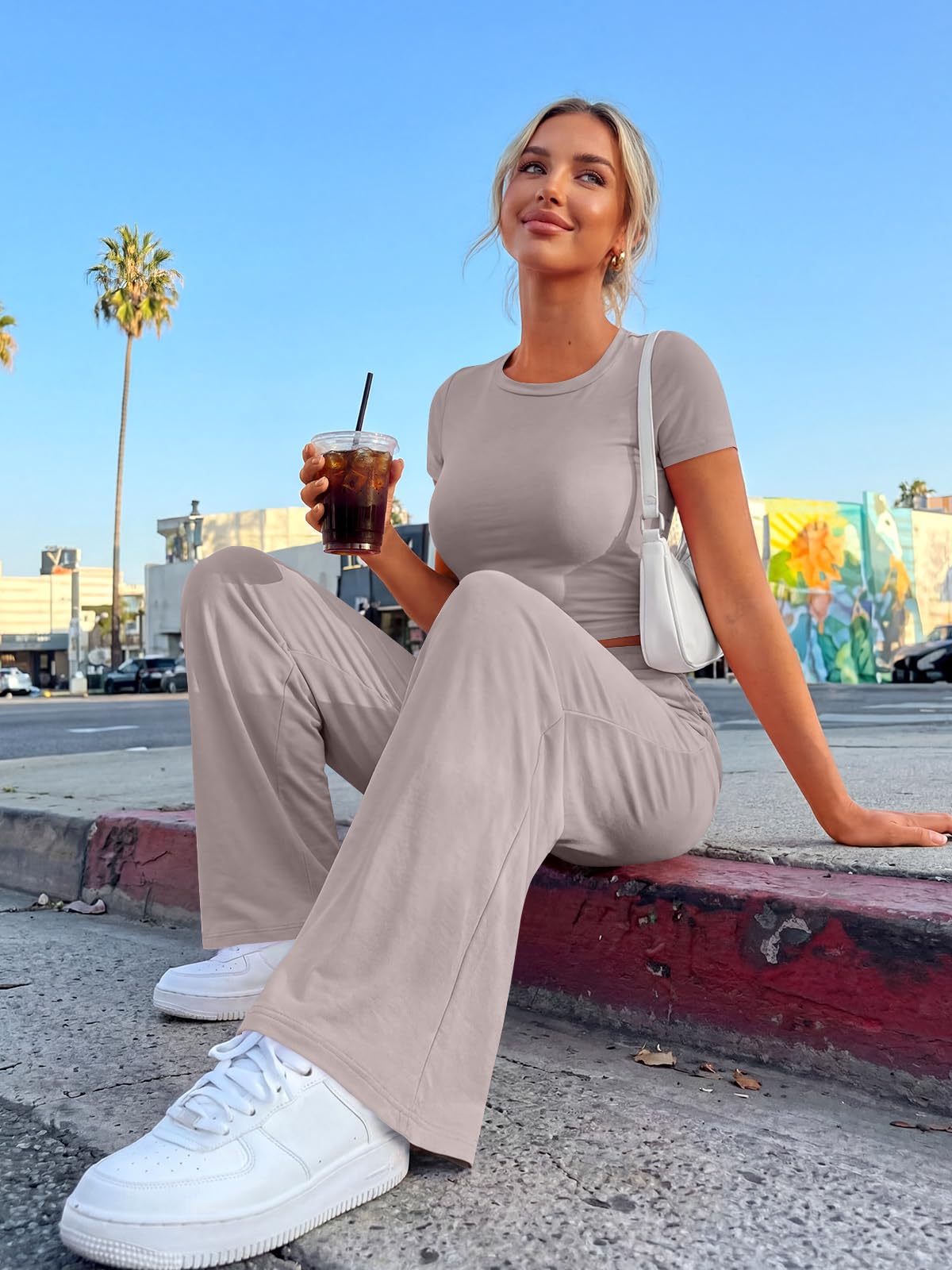 Trendy Queen Womens 2 Two Piece Set 2026 Summer Workout Vacation Gym Clothes Spring Fashion Lounge Matching Airport Travel Outfit Resort Wear Fitness Athleisure Clothing
