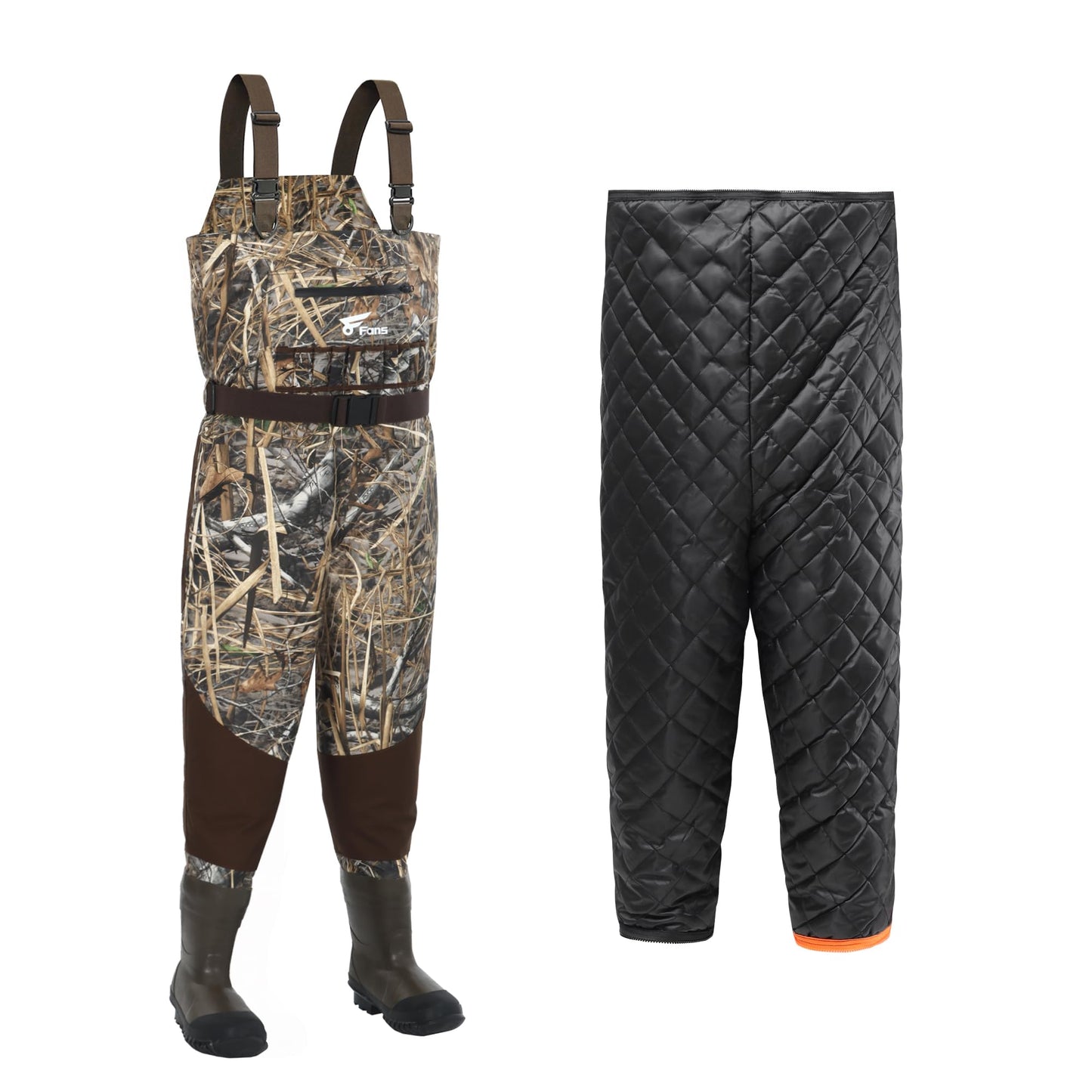 8 Fans Breathable Hunting Waders,1000G Insulation Boots with Removable Insulated Liner for Duck Hunting (Next Camo, 8-14) (Stout-10)